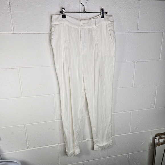 Camila Coelho White Textured Lightweight Trousers Pants New - Picture 4 of 11